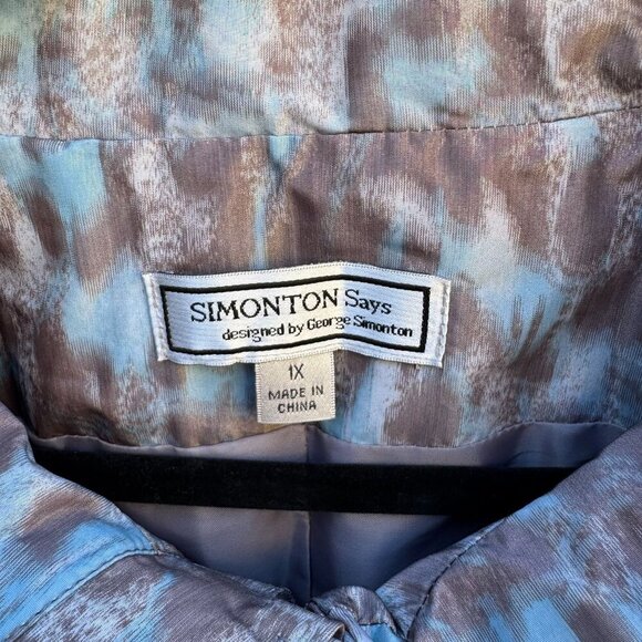 Simonton Says Leopard Print Watercolor Drawstring Waist Windbreaker Jacket 1X - Picture 5 of 10